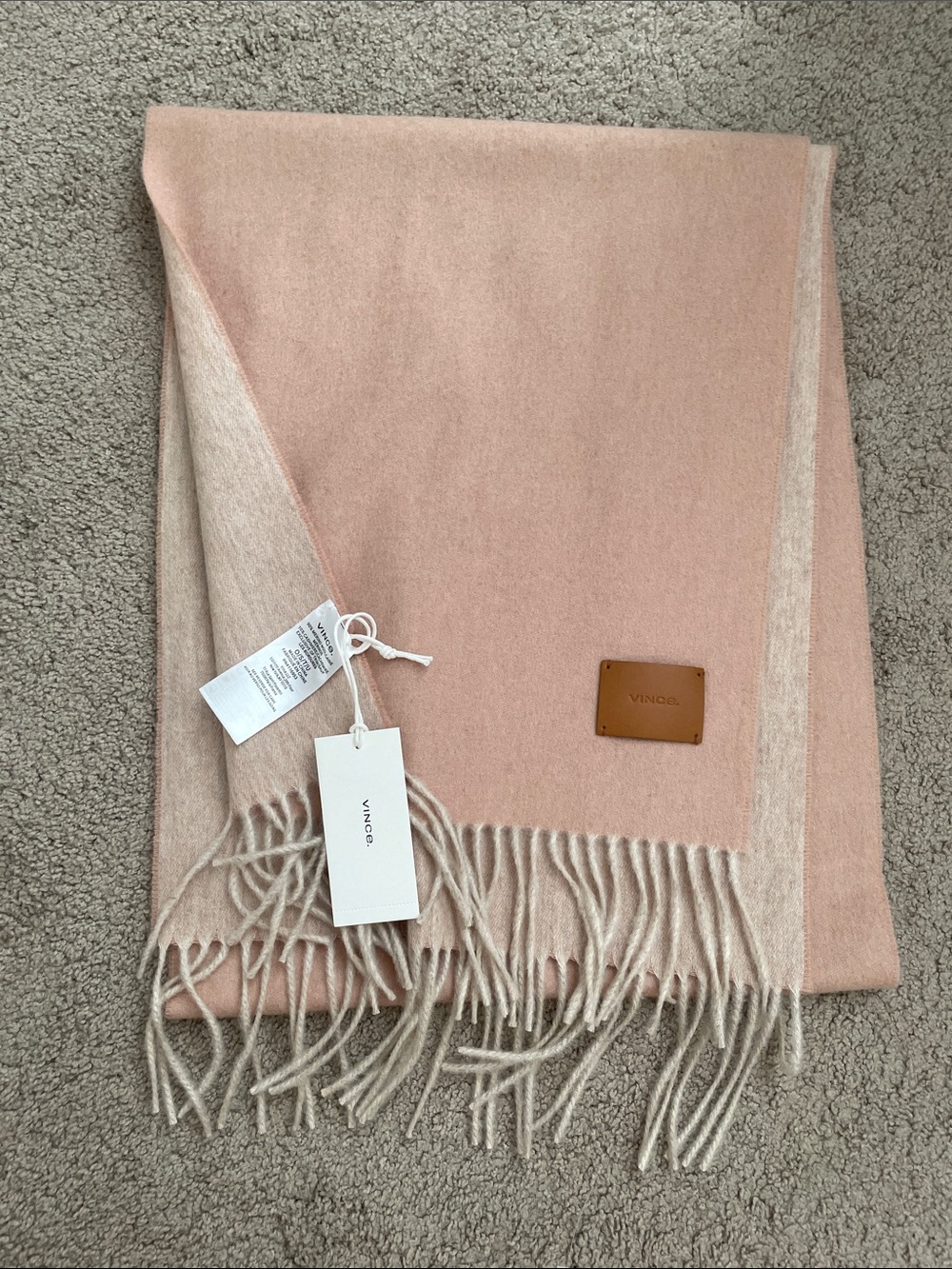 VINCE Cashmere Merino Wool Fringe Scarf